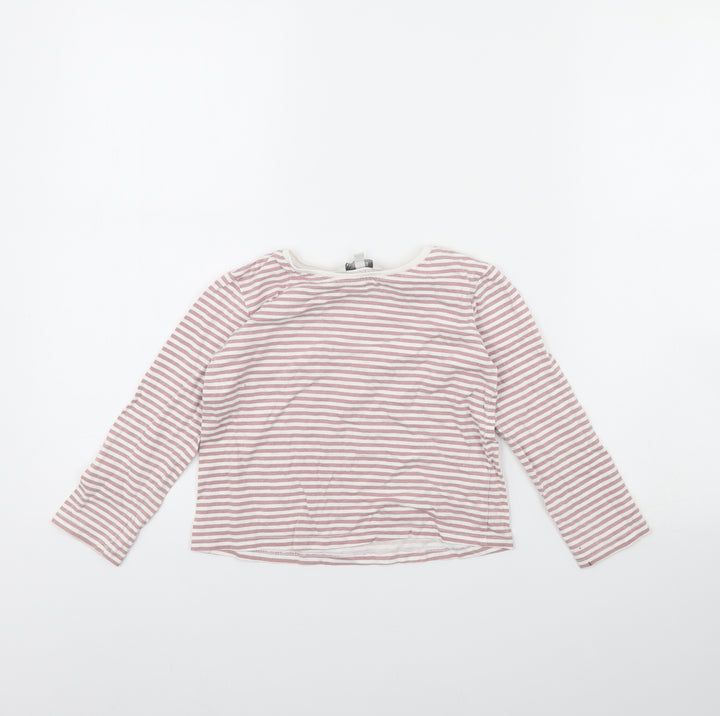 evie Girls Pink Striped  Basic T-Shirt Size 4 Years