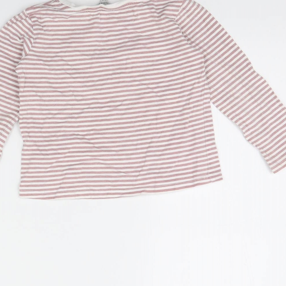 evie Girls Pink Striped  Basic T-Shirt Size 4 Years