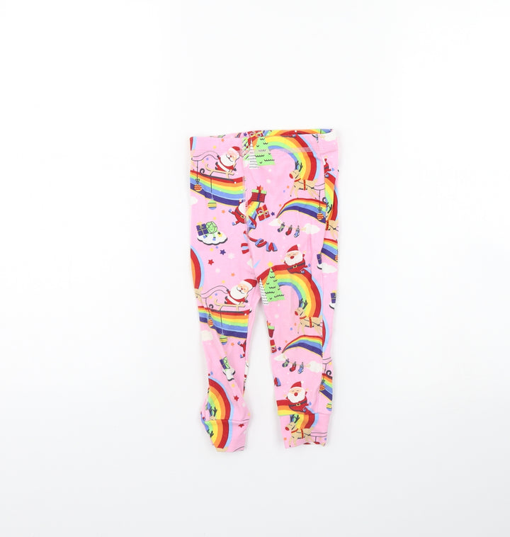 NEXT Girls Pink Spotted Cami Pyjama Pants Size 12-18 Months - Rainbows