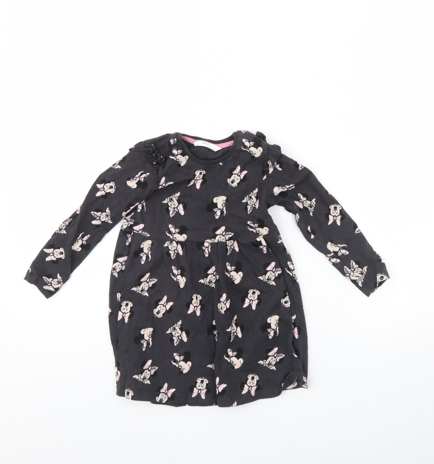 M&S Girls Grey Spotted  Fit & Flare  Size 2 Years  - Minnie mouse