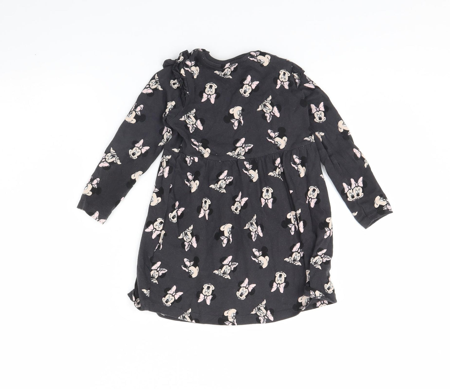 M&S Girls Grey Spotted  Fit & Flare  Size 2 Years  - Minnie mouse