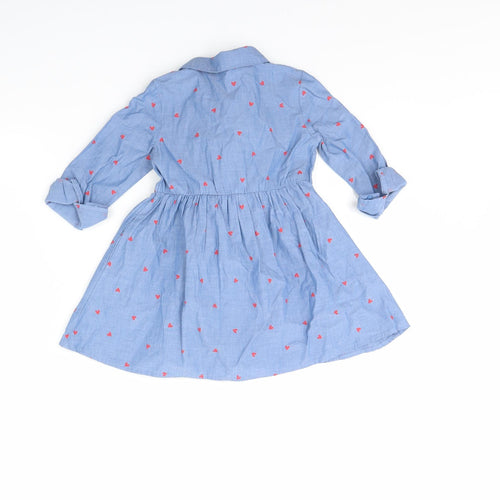 H&M Girls Blue   Shirt Dress  Size 18 Months