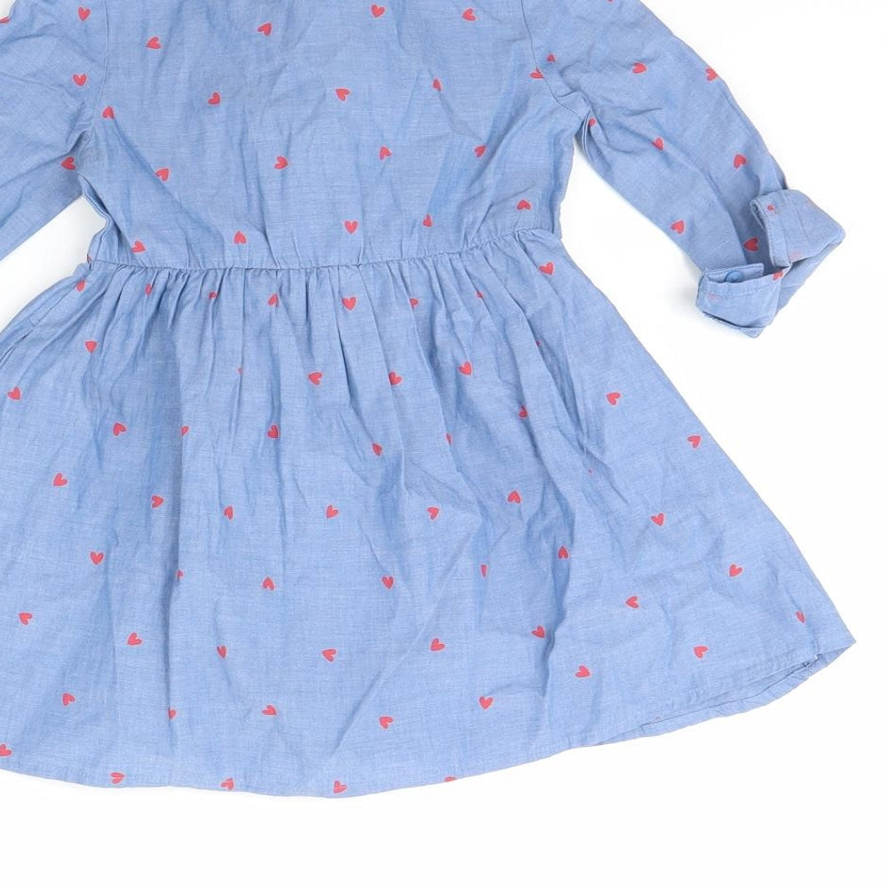 H&M Girls Blue   Shirt Dress  Size 18 Months