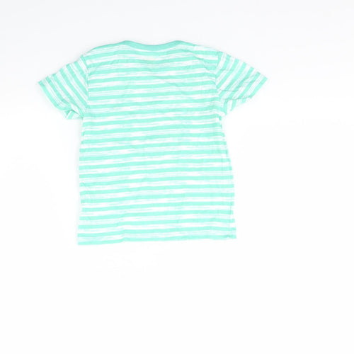 TOPOMINI Boys Green Striped  Basic T-Shirt Size 2 Years