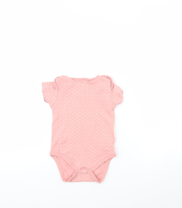 NEXT Girls Pink Polka Dot Babygrow One-Piece Size 12 Months