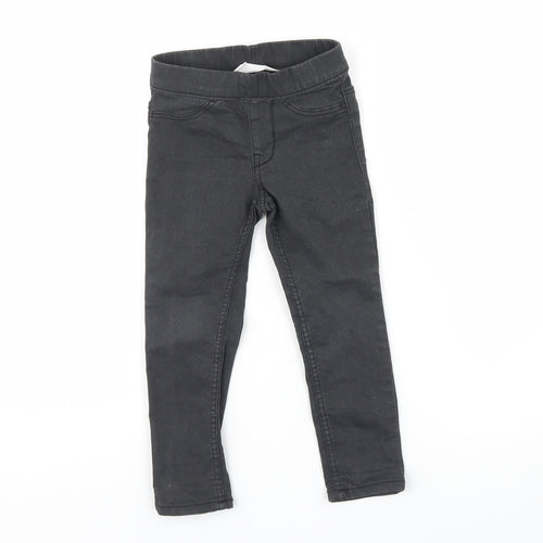 H&M Girls Black  Denim Capri Jeans Size 18 Months