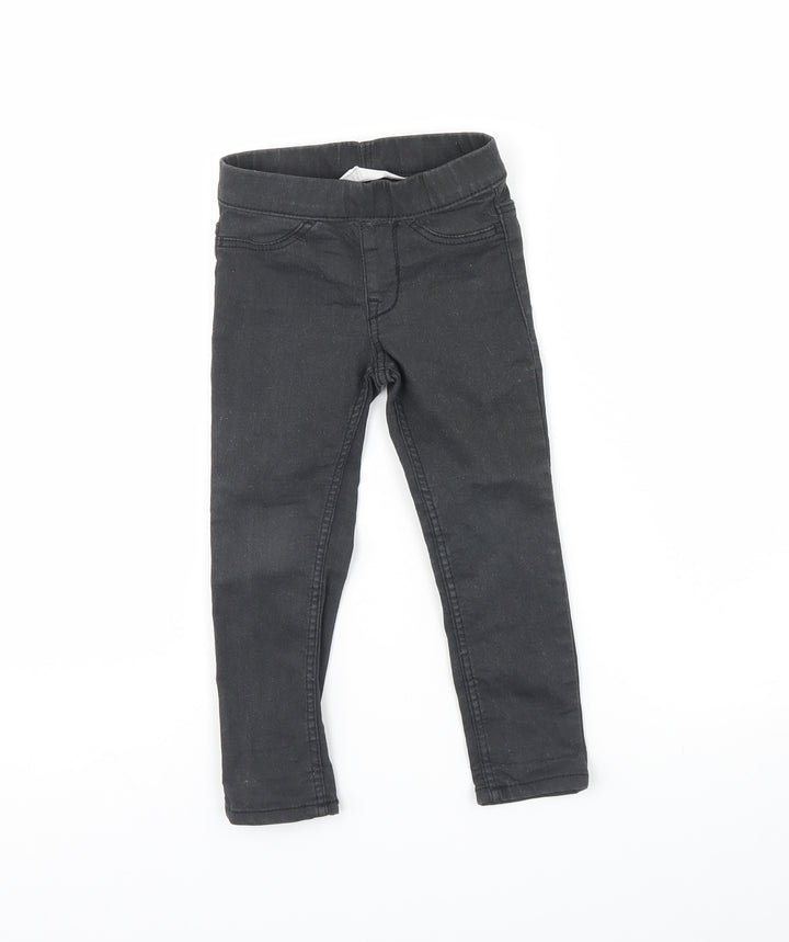 H&M Girls Black  Denim Capri Jeans Size 18 Months
