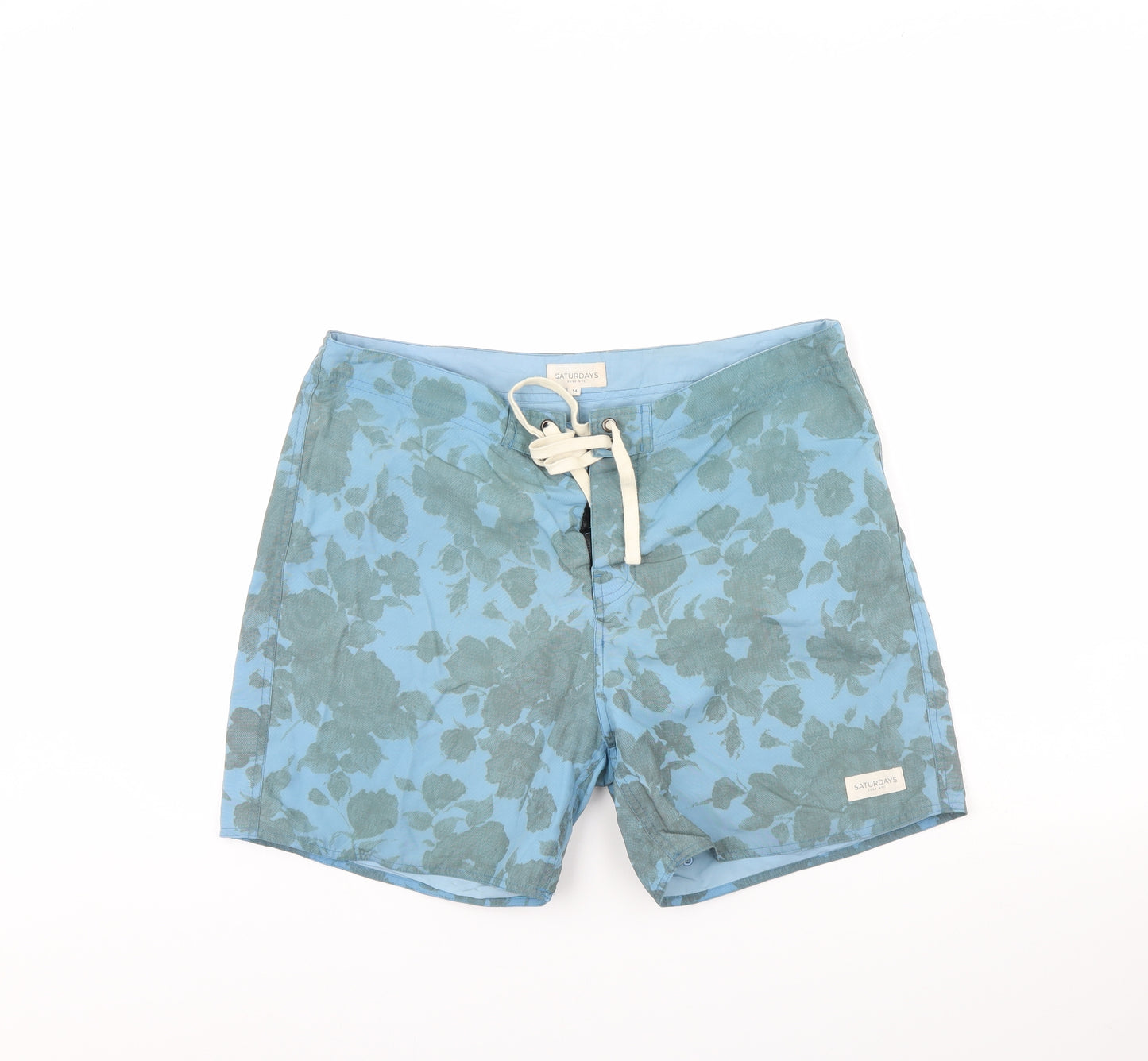 Saturdays Mens Blue   Bermuda Shorts Size 34