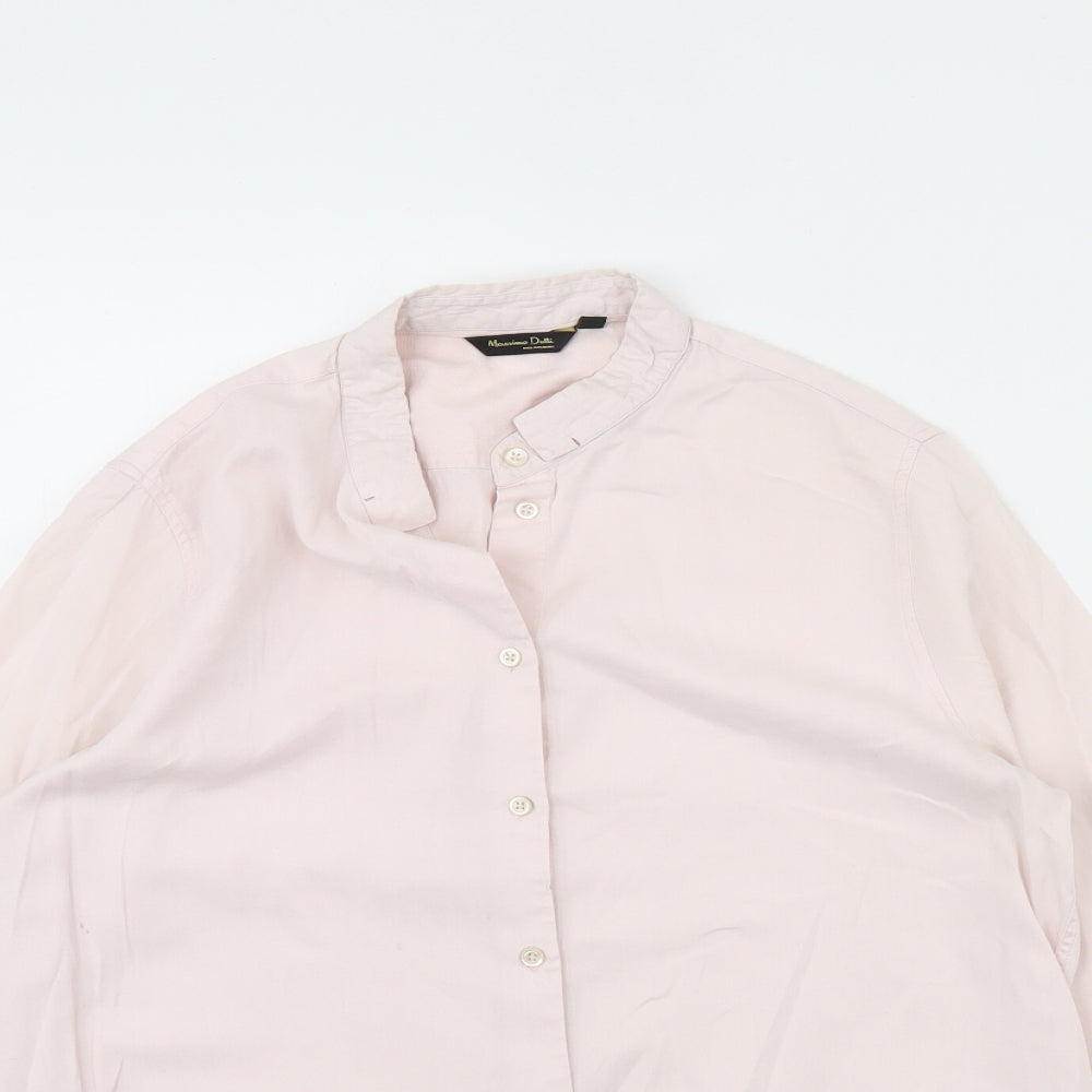 Massimo Dutti Womens Pink   Basic Button-Up Size 14