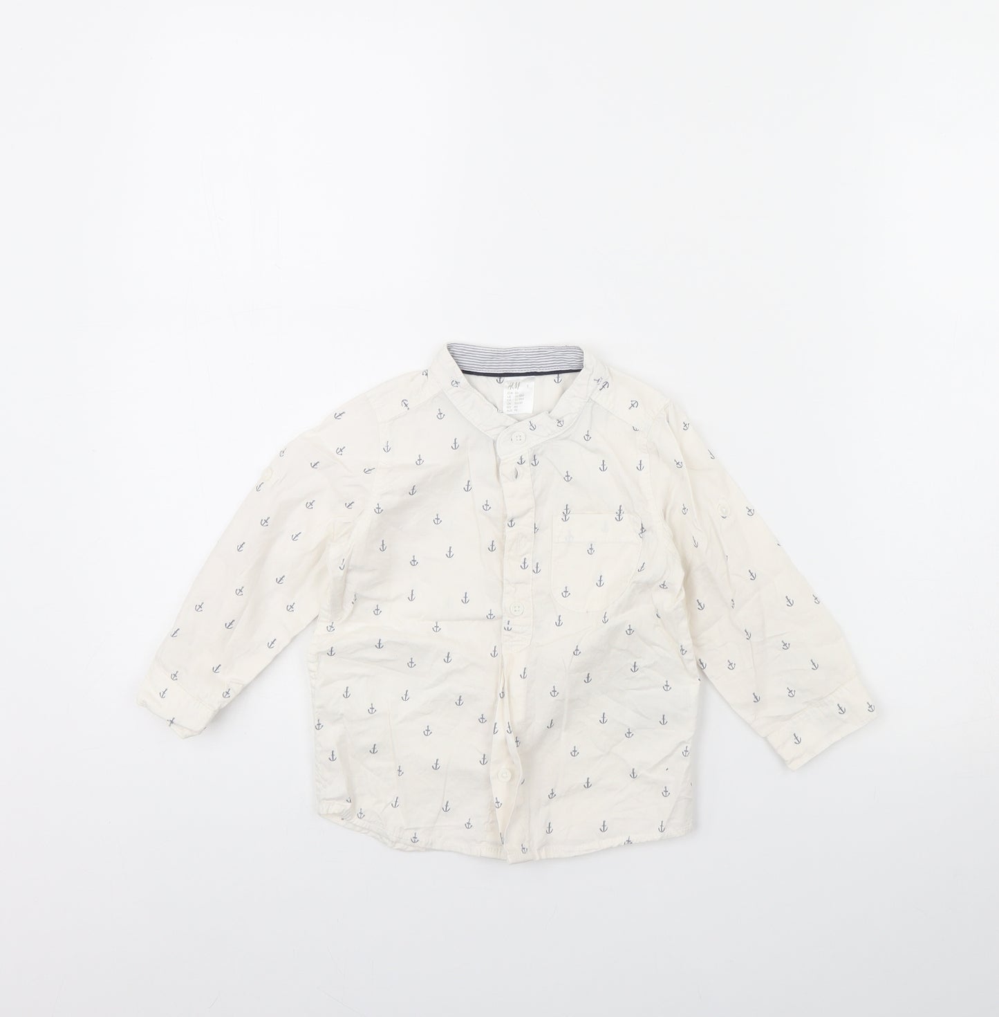 H&M Girls White Spotted  Basic Button-Up Size 12 Months