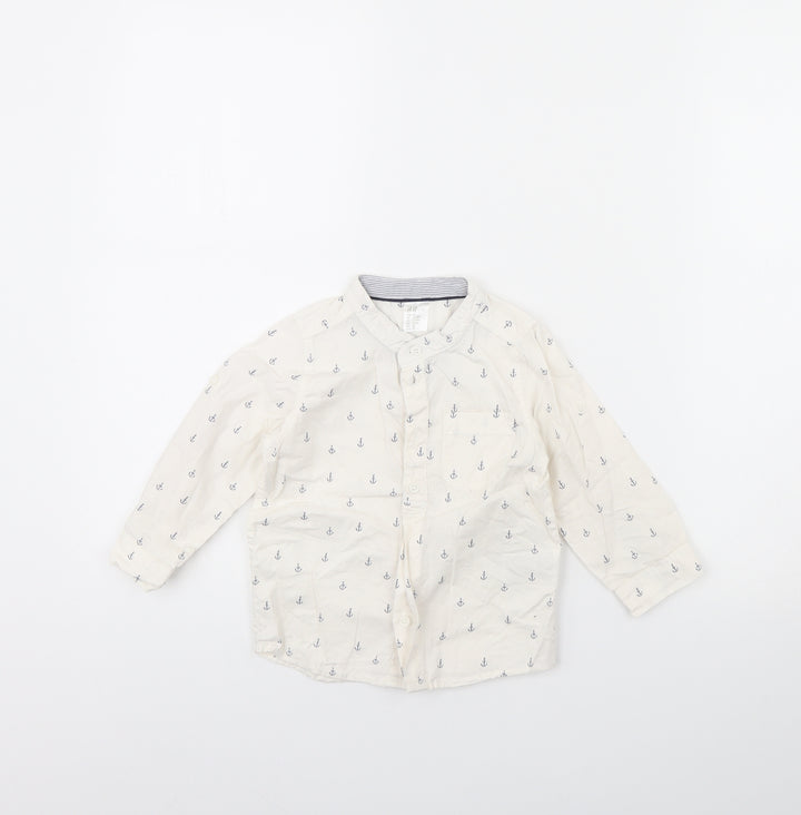 H&M Girls White Spotted  Basic Button-Up Size 12 Months