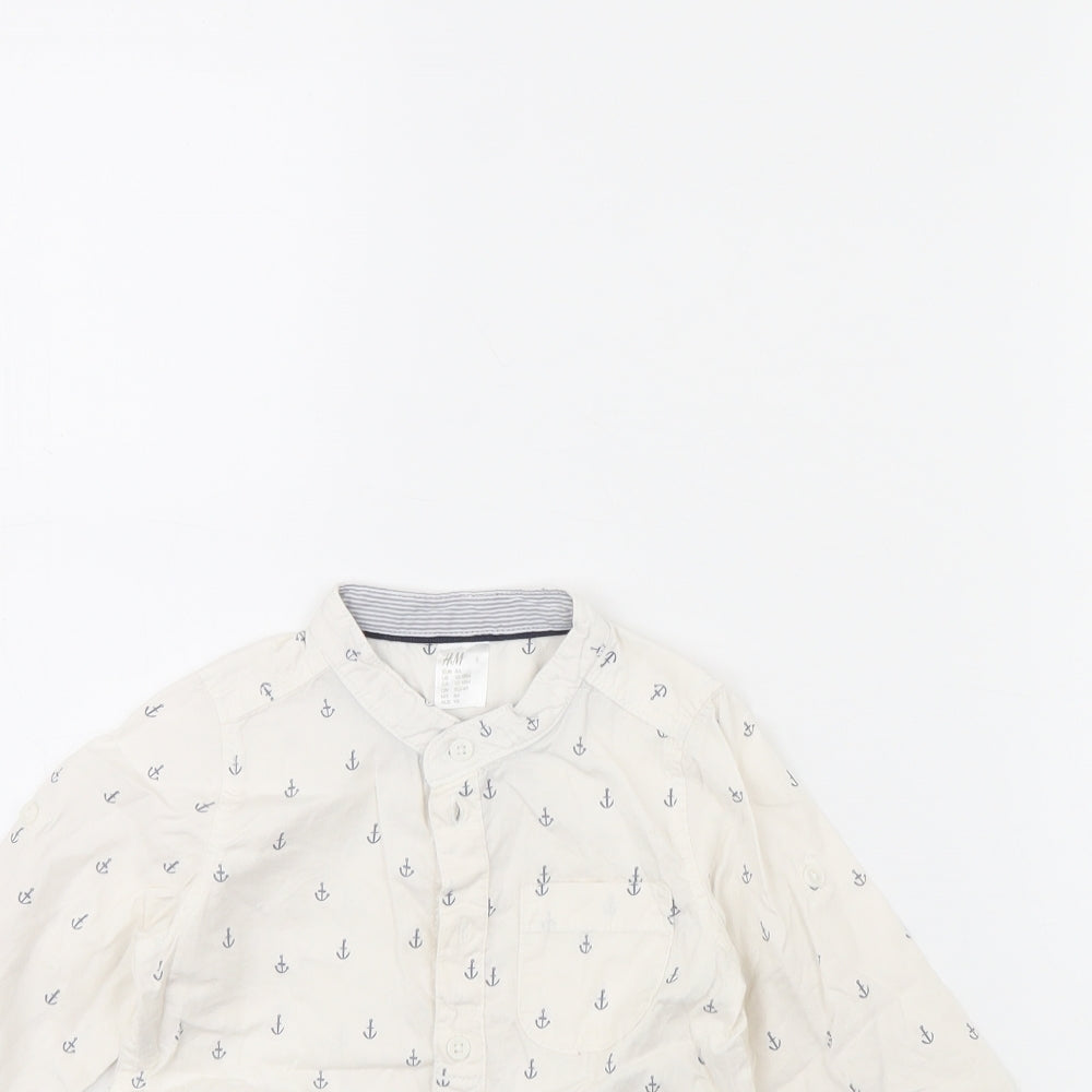 H&M Girls White Spotted  Basic Button-Up Size 12 Months