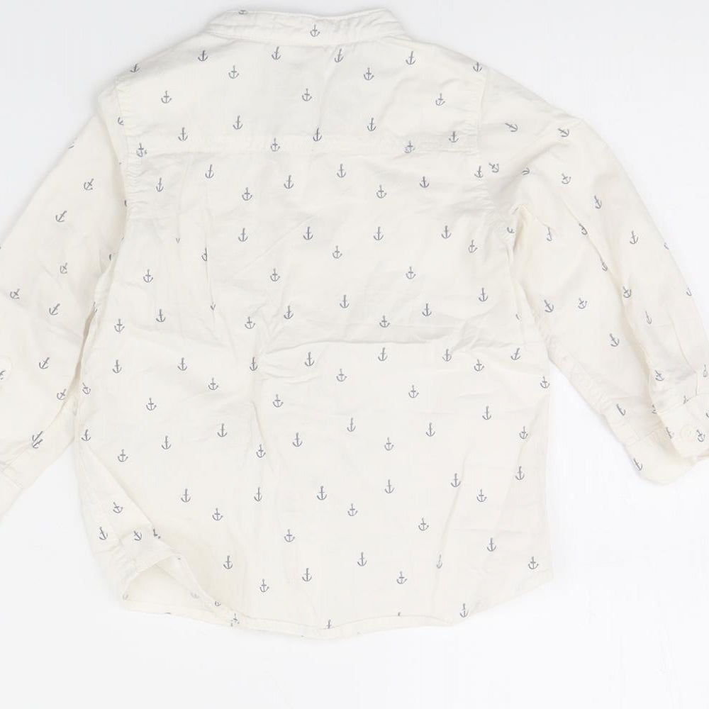 H&M Girls White Spotted  Basic Button-Up Size 12 Months
