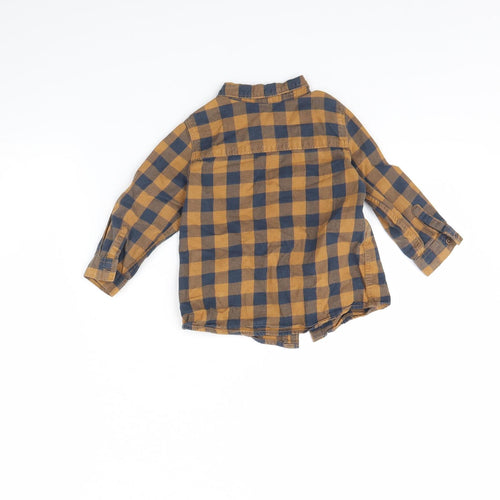 H&M Baby Yellow Check  Basic Button-Up Size 9-12 Months