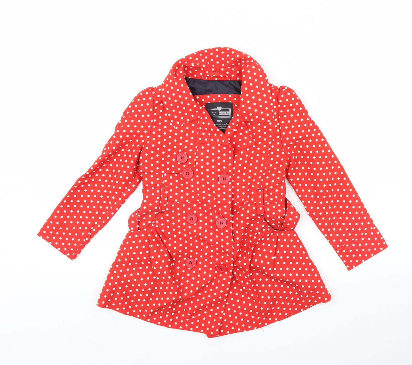 Name it  Girls Red Polka Dot  Rain Coat Coat Size 4 Years