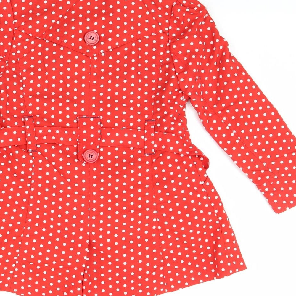 Name it  Girls Red Polka Dot  Rain Coat Coat Size 4 Years