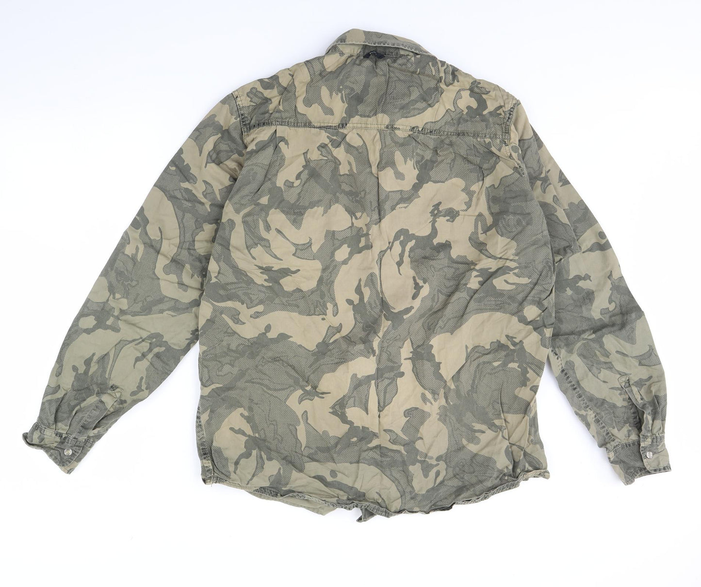Bench  Mens Green Camouflage   Button-Up Size XL