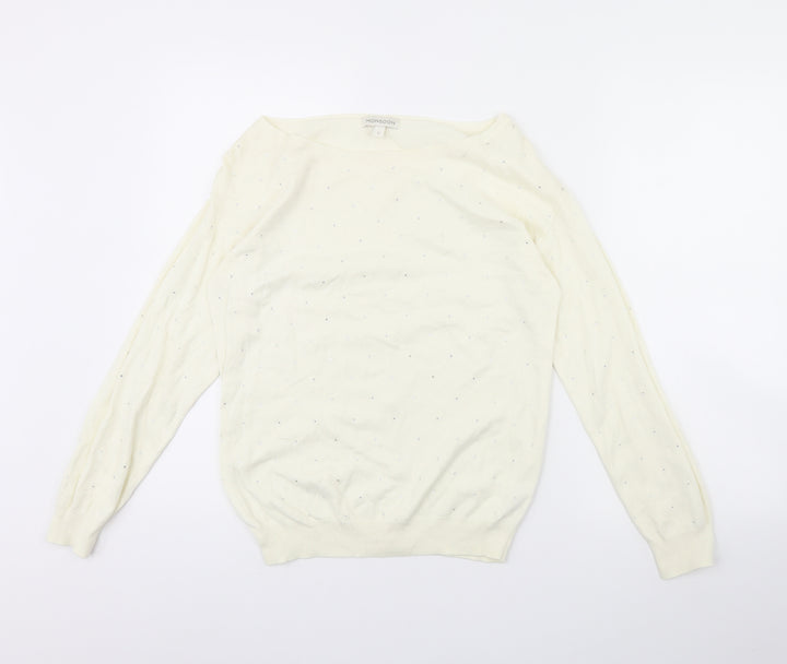 Monsoon Womens Ivory Pullover Jumper Size S
