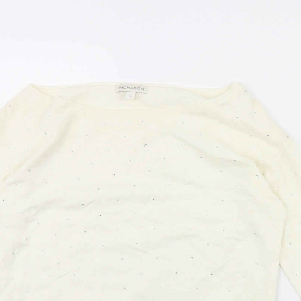 Monsoon Womens Ivory   Pullover Jumper Size S