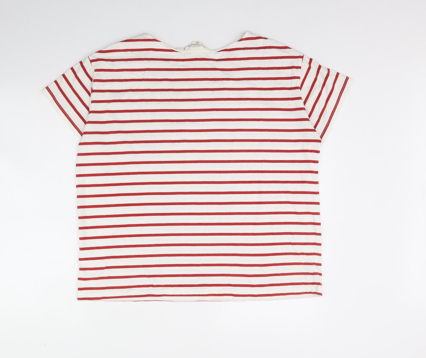 H&M Womens White Striped  Basic T-Shirt Size XL
