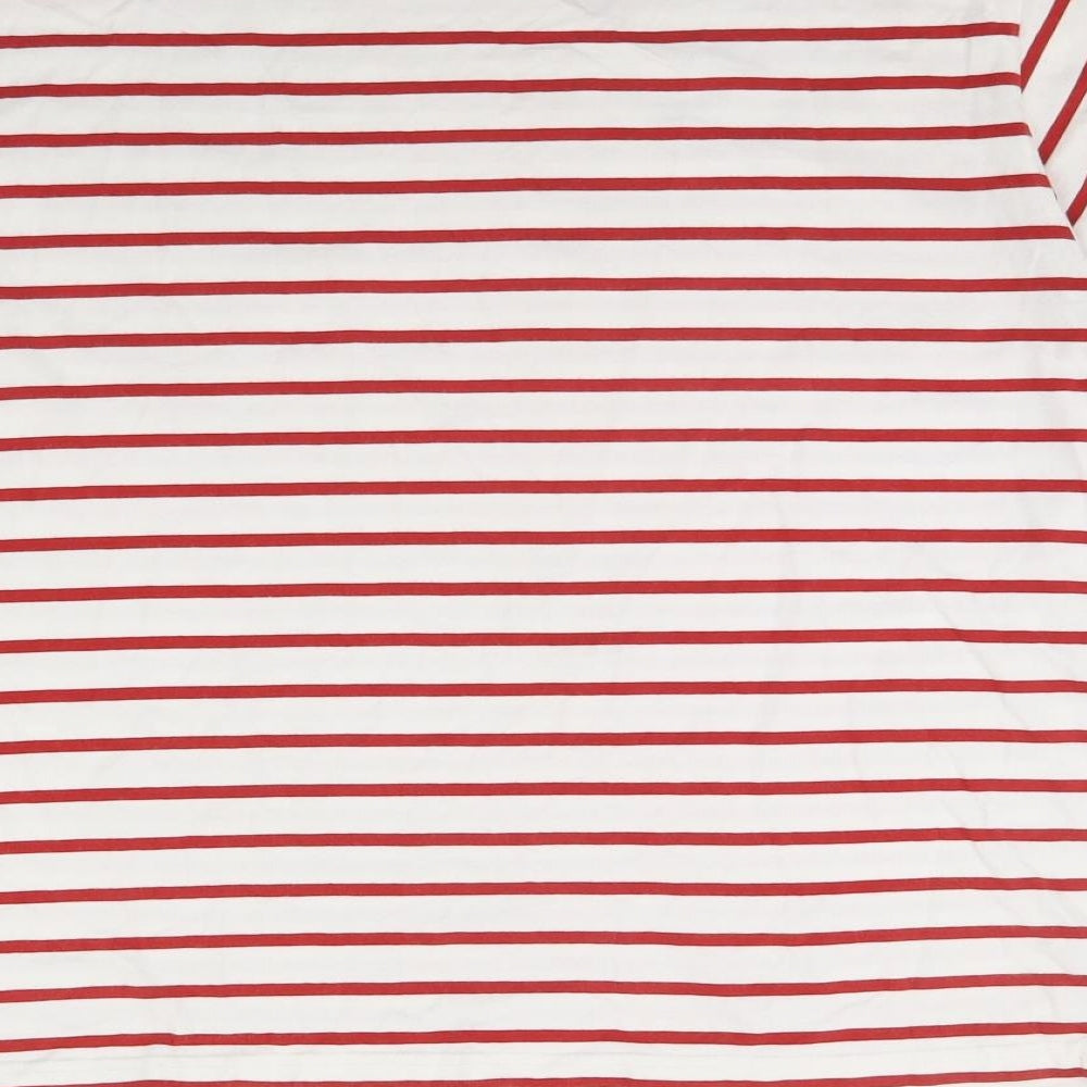 H&M Womens White Striped  Basic T-Shirt Size XL