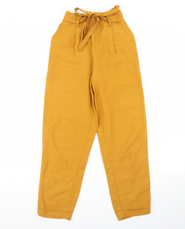 H&M Womens Yellow   Trousers  Size XS L26 in