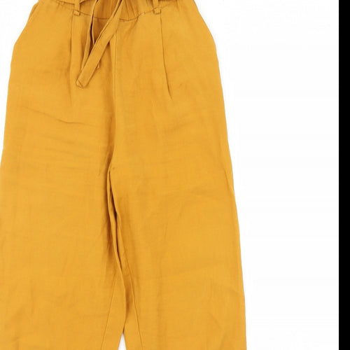 H&M Womens Yellow   Trousers  Size XS L26 in