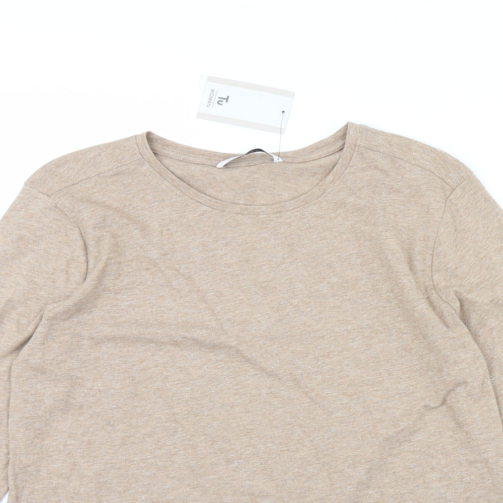 TU Womens Beige   Basic Blouse Size 14