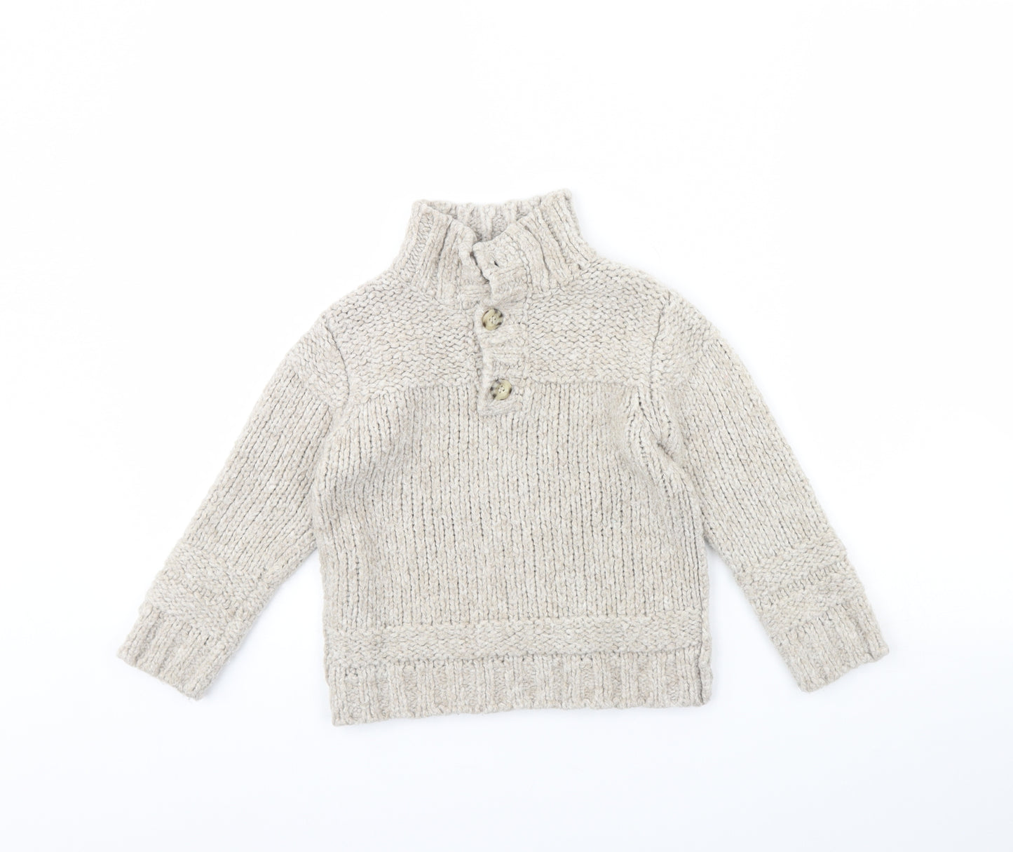 NEXT Girls Beige   Henley Jumper Size 4 Years