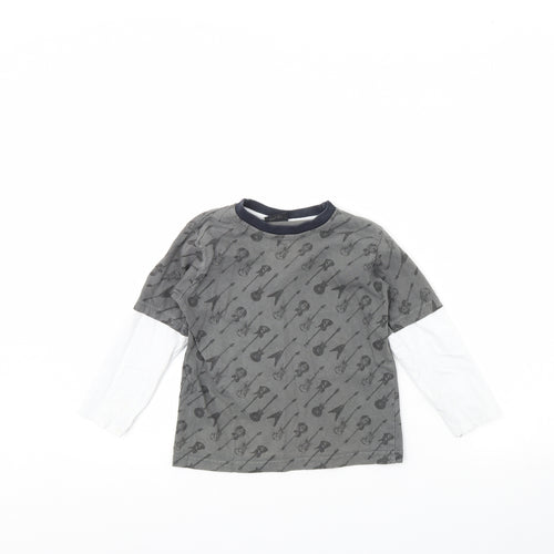 Nex Boys Grey Spotted  Basic T-Shirt Size 4 Years