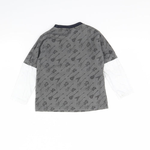 Nex Boys Grey Spotted  Basic T-Shirt Size 4 Years