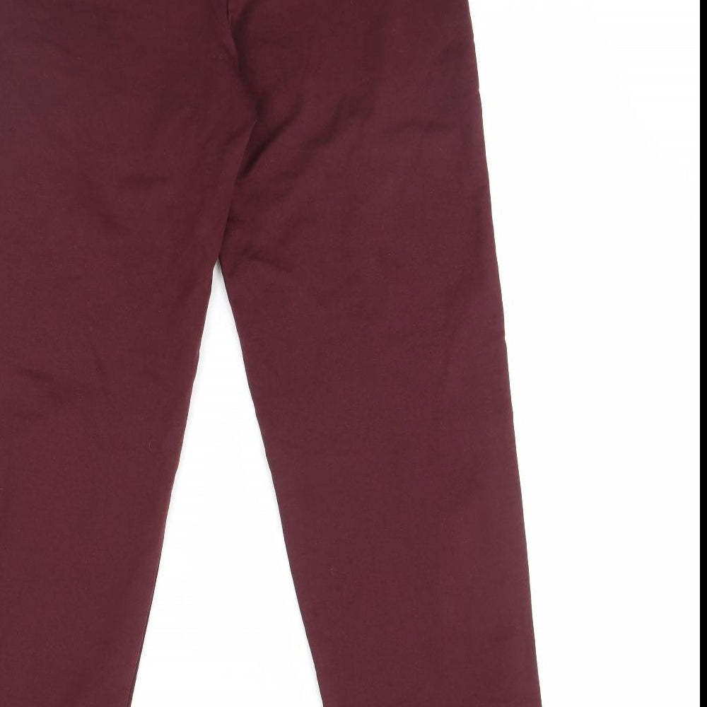 M&S Womens Red   Trousers  Size 12 L30 in