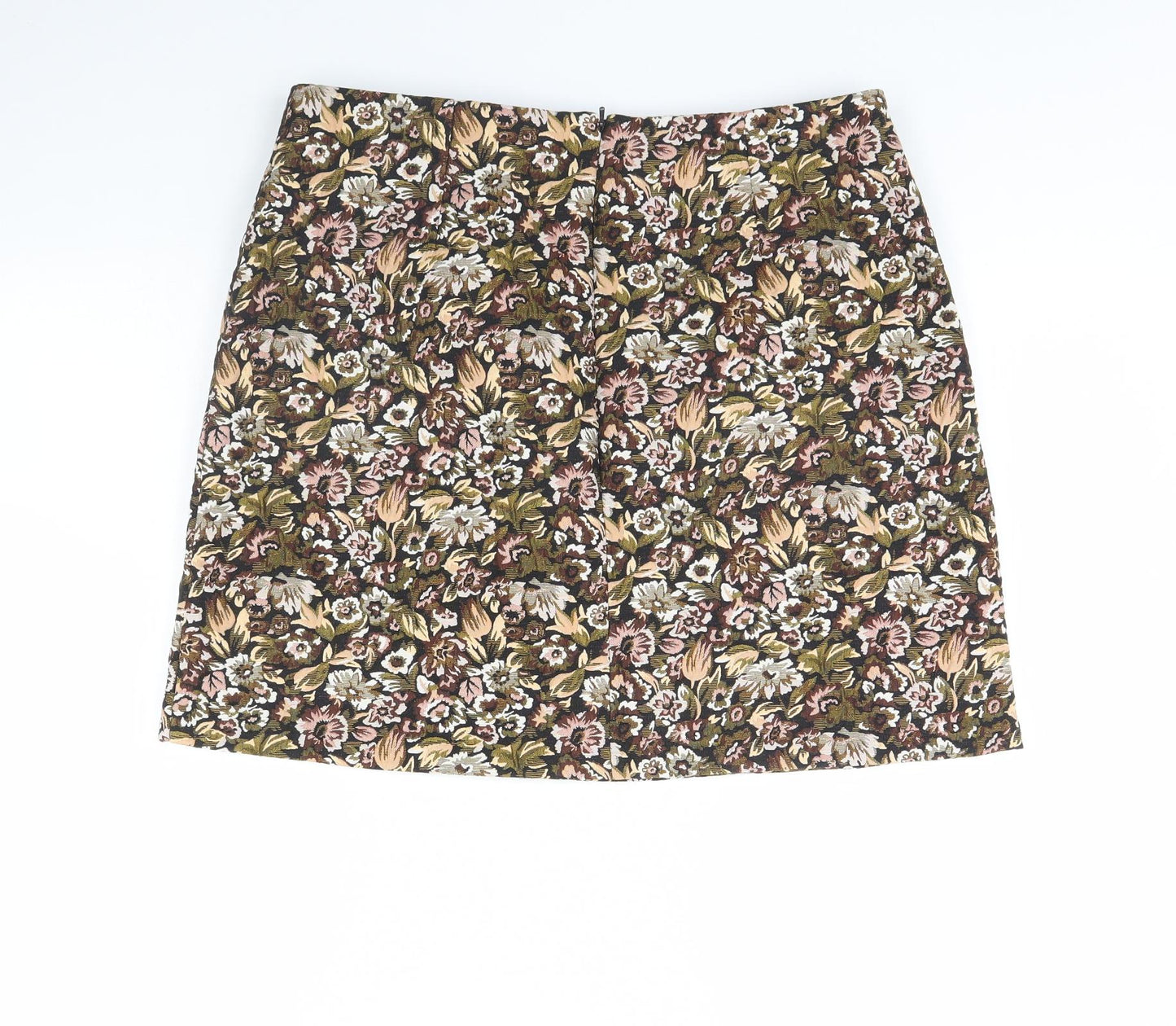 M&S Womens Black Floral  Mini Skirt Size 16