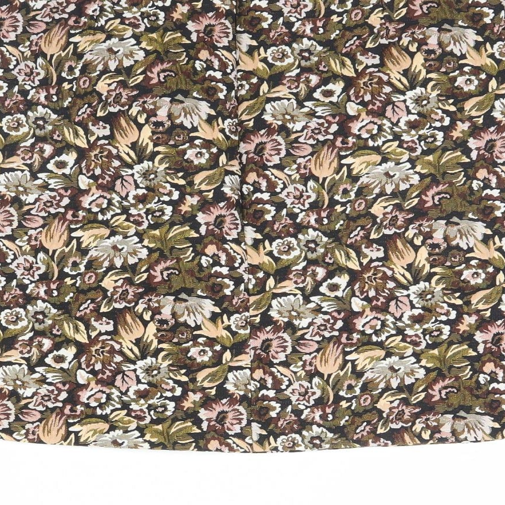 M&S Womens Black Floral  Mini Skirt Size 16
