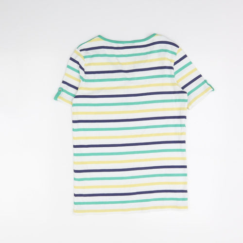 Damart Womens White Striped  Basic Blouse Size 10