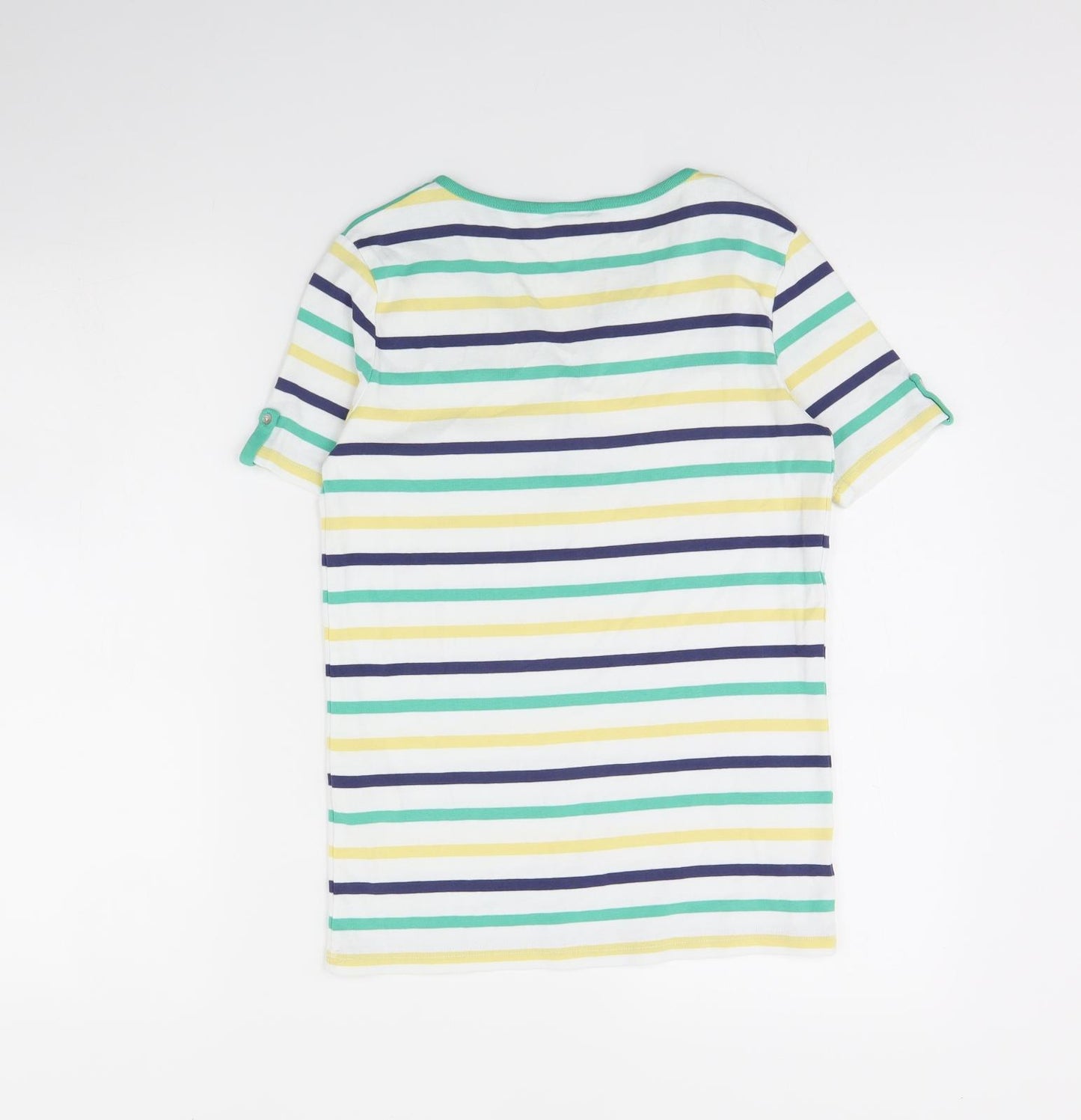 Damart Womens White Striped  Basic Blouse Size 10