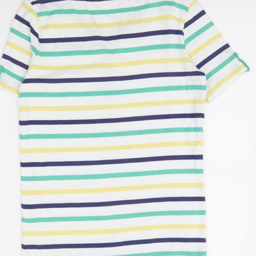 Damart Womens White Striped  Basic Blouse Size 10