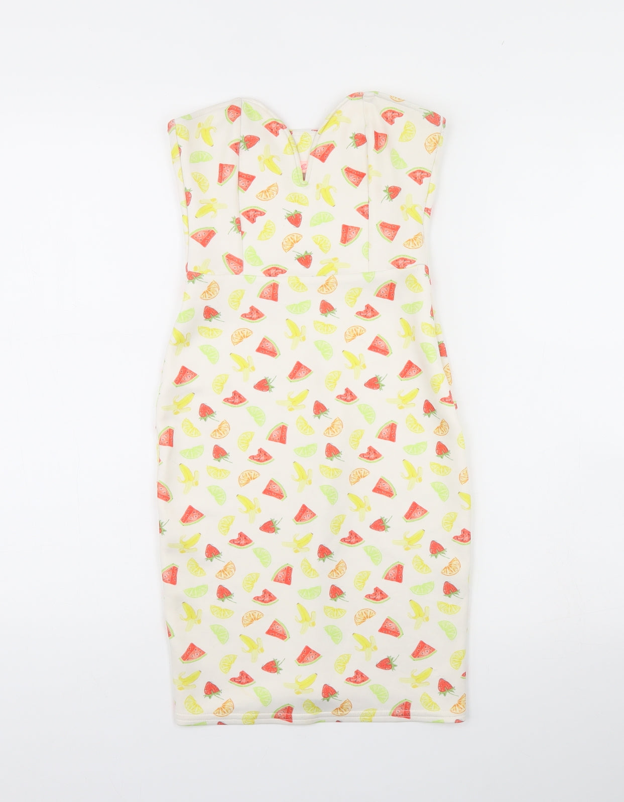 Preworn Womens White   Bodycon  Size XS  - Fruit