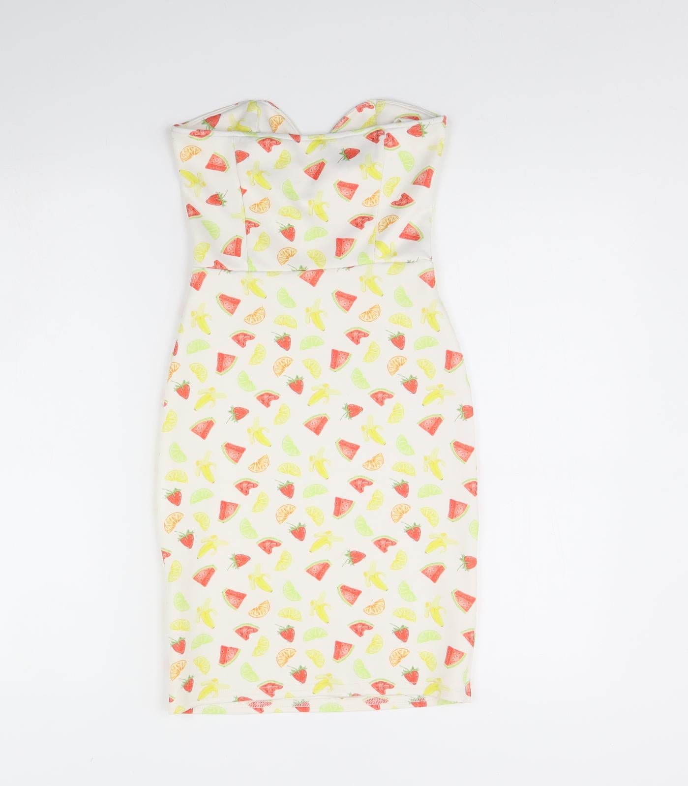 Preworn Womens White   Bodycon  Size XS  - Fruit