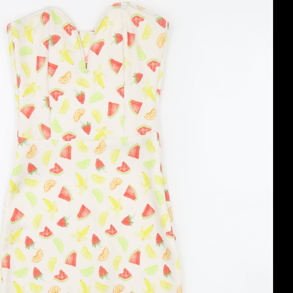 Preworn Womens White   Bodycon  Size XS  - Fruit