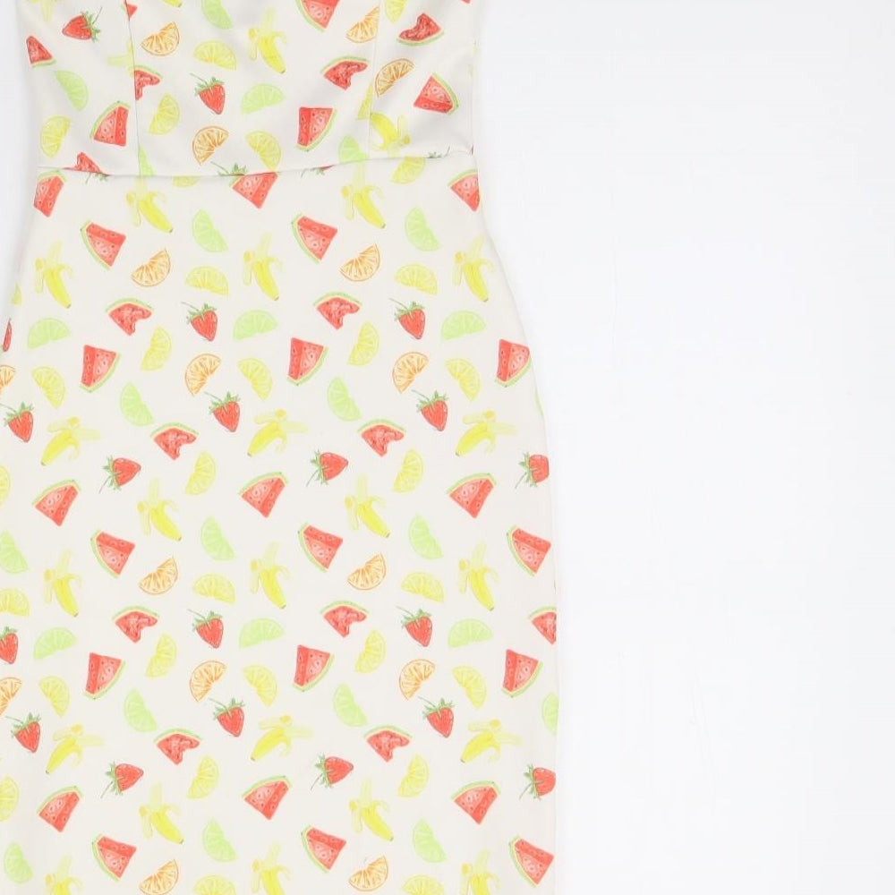 Preworn Womens White   Bodycon  Size XS  - Fruit