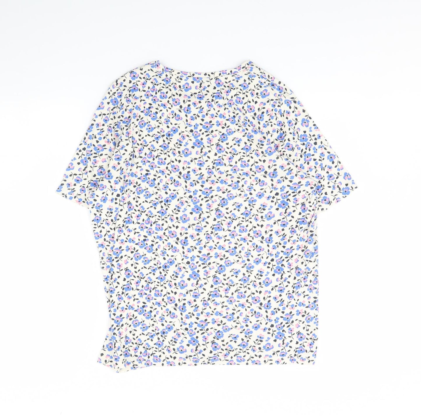 m&s Womens White Floral  Basic Blouse Size 22