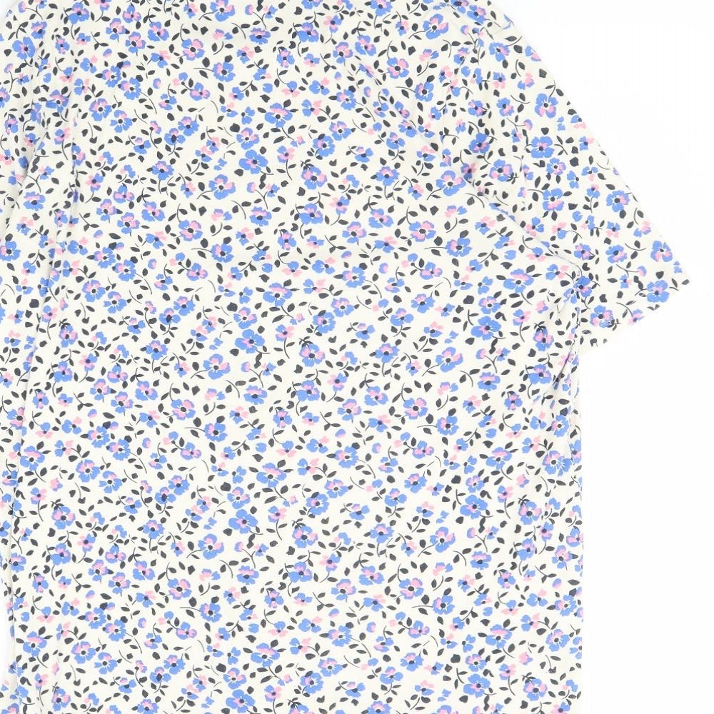m&s Womens White Floral  Basic Blouse Size 22