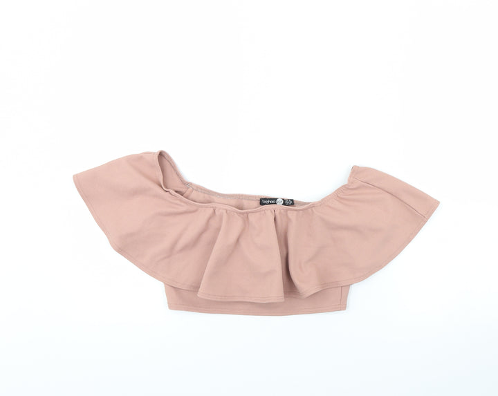Boohoo Womens Pink Basic Blouse Size 8