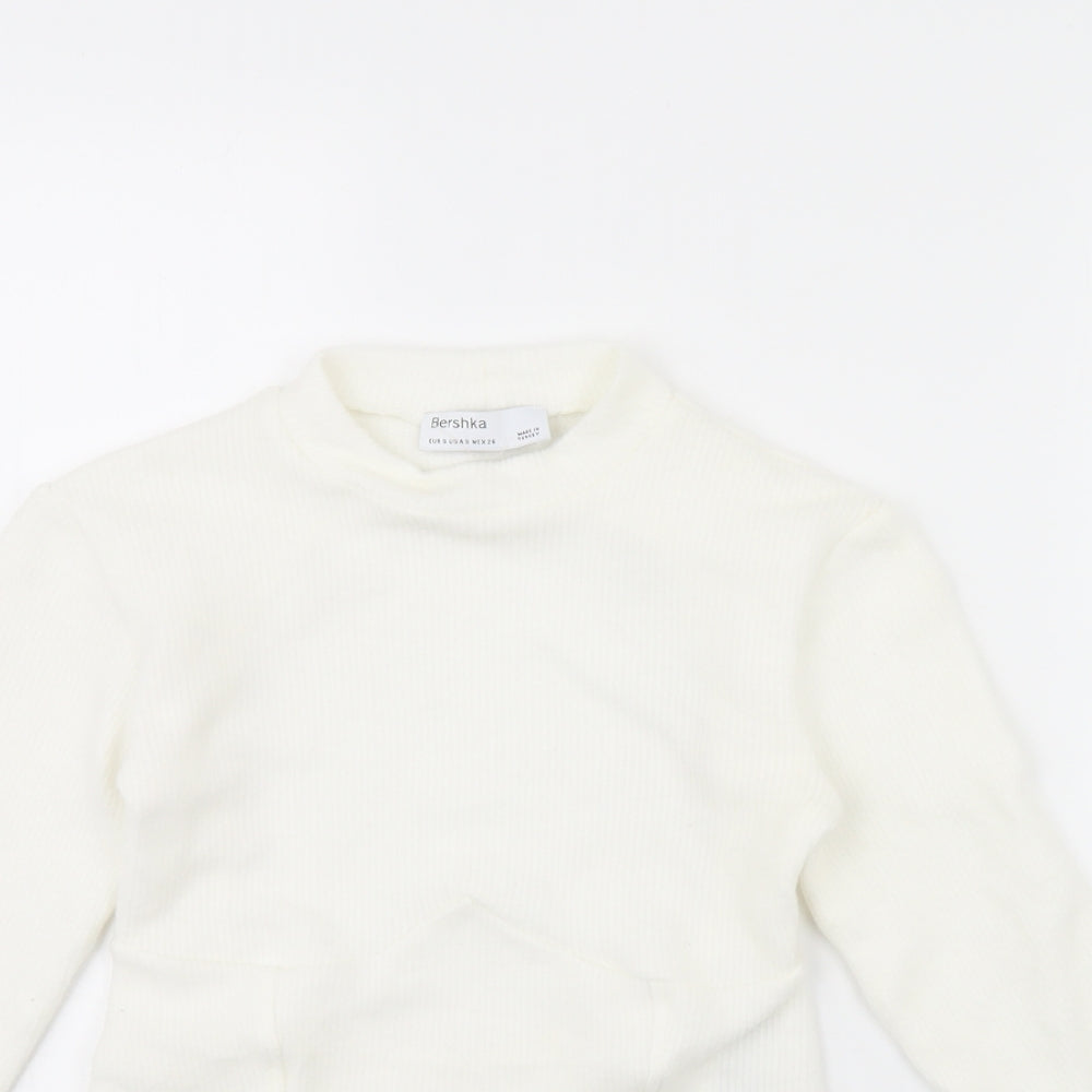 Bershka Womens Ivory   Pullover Jumper Size S