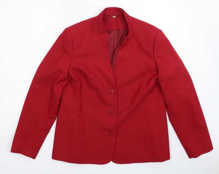 EWM Womens Red   Jacket Blazer Size 14