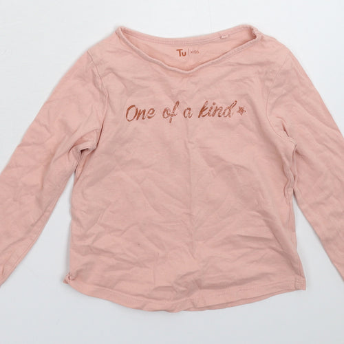 TU Girls Pink   Basic T-Shirt Size 5 Years