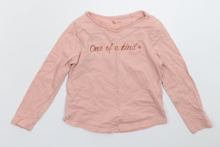 TU Girls Pink   Basic T-Shirt Size 5 Years