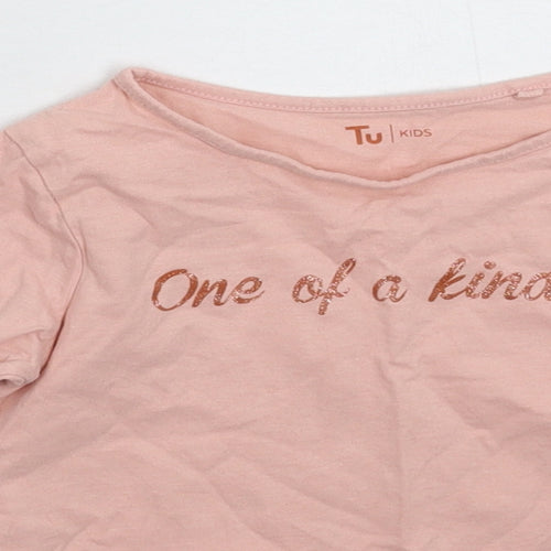 TU Girls Pink   Basic T-Shirt Size 5 Years