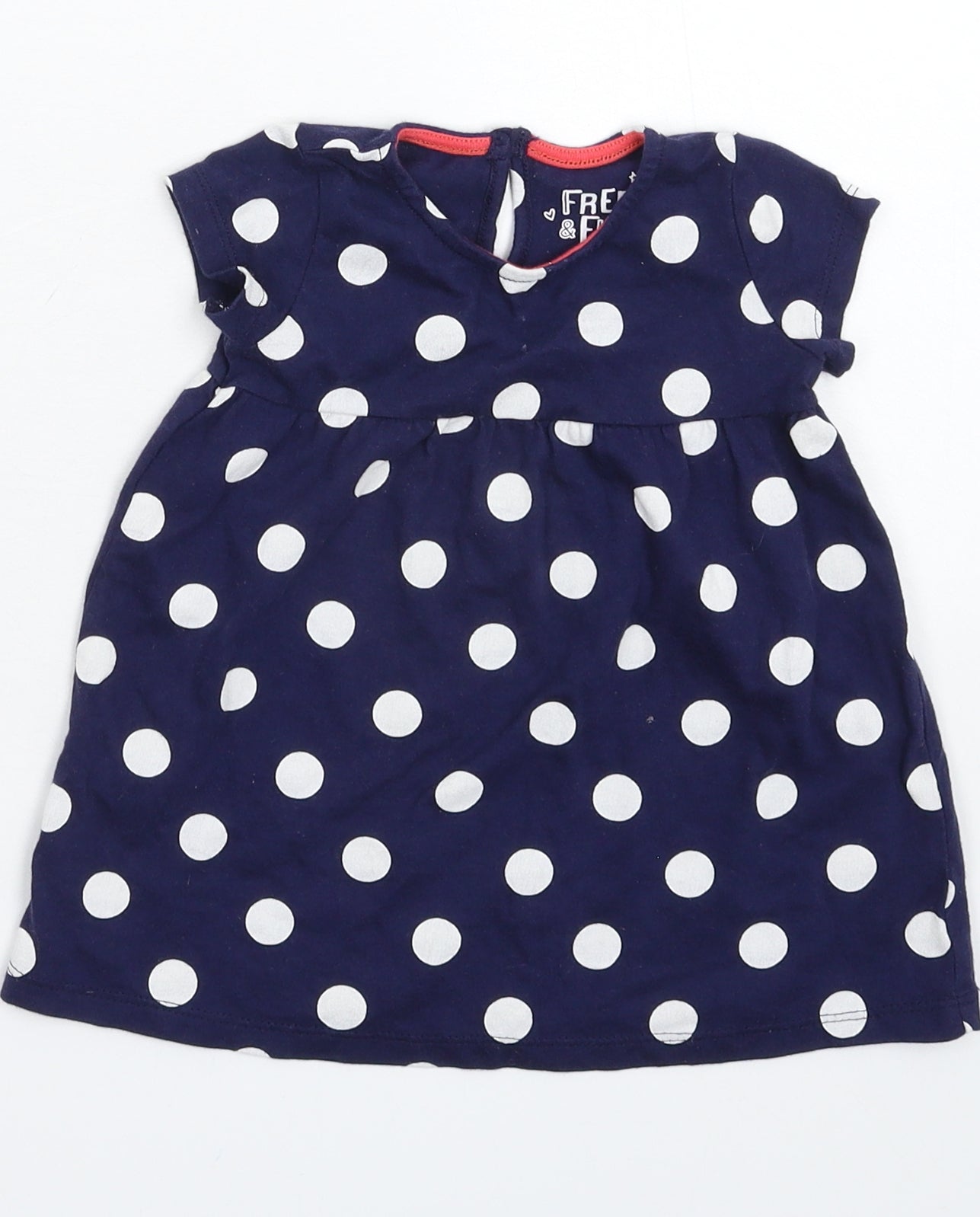 F&F Girls Blue Polka Dot  Fit & Flare  Size 6-9 Months